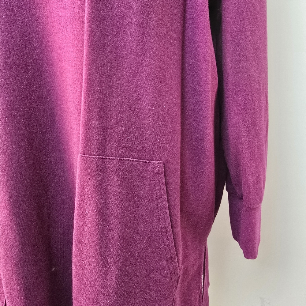 Orange Women’s Maroon Boatneck Sweater Dress OS | Oversized Cozy Long Sleeve - Picture 5 of 7